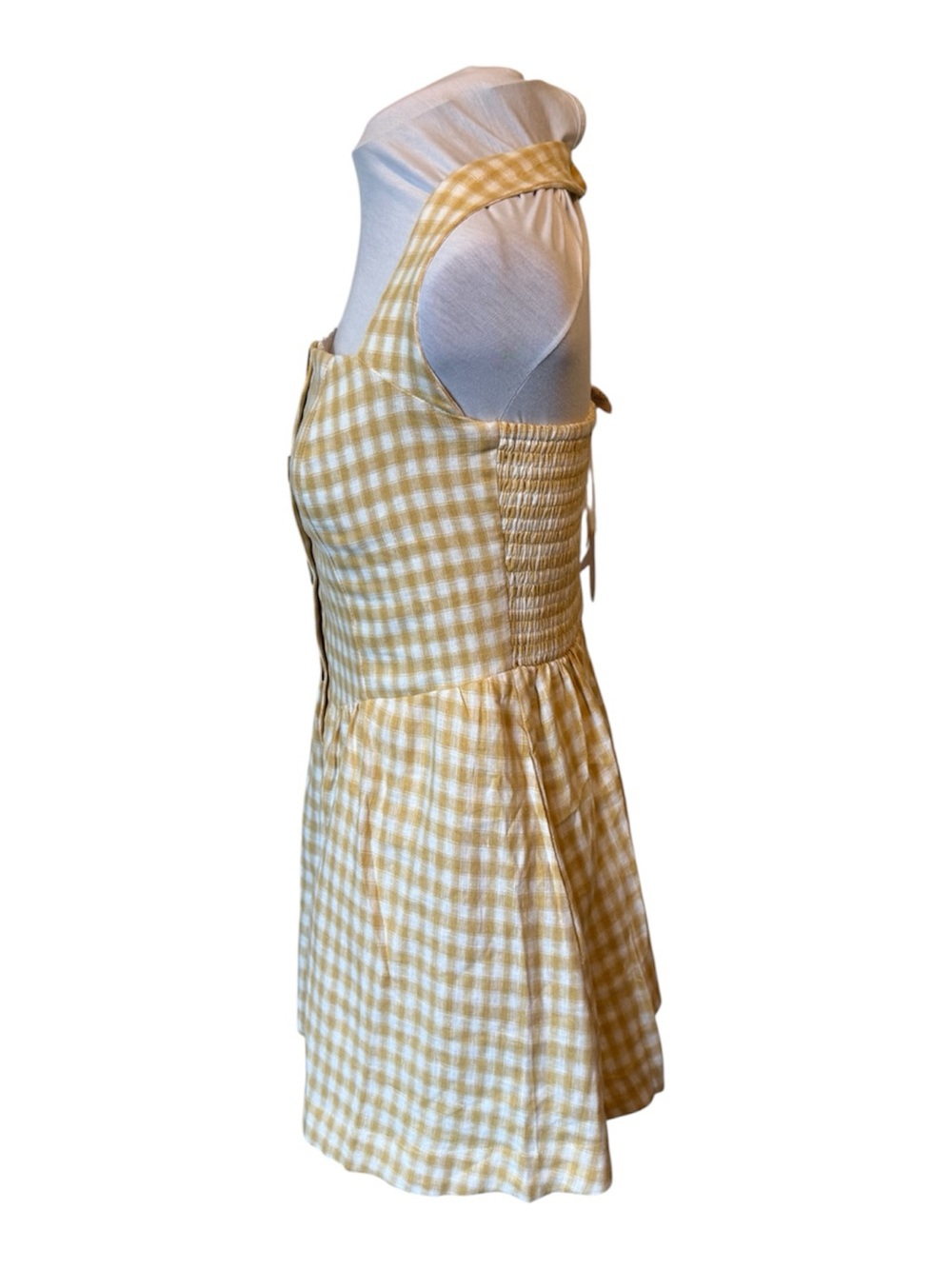 Camila Coelho Yellow Gingham Button-Front Dress - Picture 3 of 7